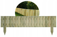 Heavy Duty Garden Wooden Log Edging Fence - Sturdy 90x30cm
