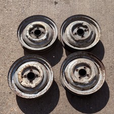 SET OF 4 MORRIS MINOR 1000 SALOON, TRAVELLER STEEL RIMS STANDARD RIMS/WHEELS