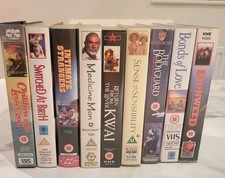 9 Assorted VHS Video Cassette Bundle Job Lot Various Genres