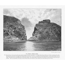 IRELAND The Rope Bridge at Carrick-A-Rede Antique Photographic Print c1896
