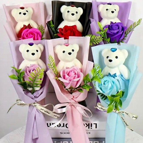 Rose flower teddy - rose,