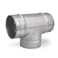 Equal T-Piece 90° -  Ventilation, Spiral Ducting Joint, 3 Way Splitter Connector