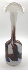 Hand Blown Glass Vase Swirled Multicolour Decorative Collectable - #1008