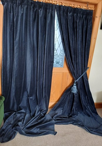 Navy blue cotton - navy, velvet