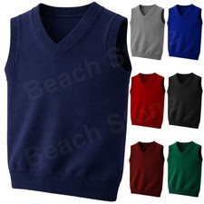 Unisex Knitted V Neck Tank Top