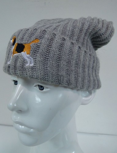Grey ribbed knit - ribbed, beanie