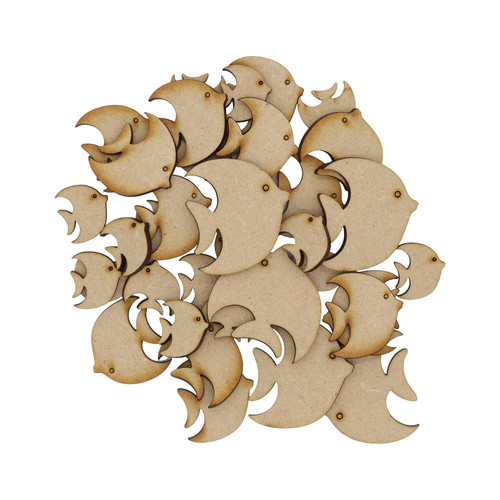 Wooden angel fish mdf craft - wooden,