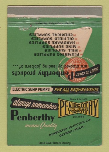 Matchbook cover penberthy - -,