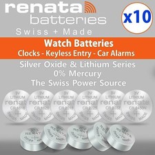 10x Renata Watch Battery Swiss