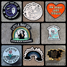 BUY 2 GET 1 FREE Funny Sarcastic Pin Badge - Dark Humour, Gothic, Spooky, Edgy,