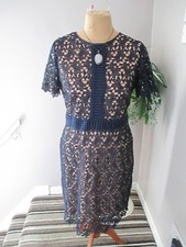 NEXT NAVY LACE DRESS SIZE 16