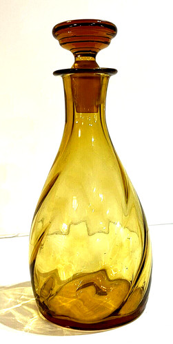 Vintage amber glass decanter - vintage,