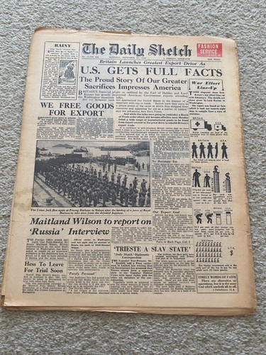 Daily sketch newspaper 1945 - newspaper,