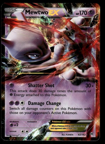 Pokemon cards mewtwo 162 - ex, 62/162