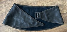 Y2K Black Leather Wide Waist