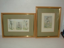 2X Framed Vintage Cricket Prints Pictures Paintings  Framed & Glazed