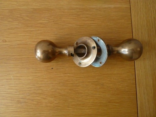 Antique brass door - door, knobs