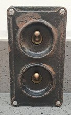 Double Twin Crabtree Vintage Industrial Factory Light Switch Salvaged Reclaimed