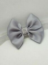 Baby Headband Hairband Baby Headbands Hair Bow Hair Accessories Grey Silver UK.