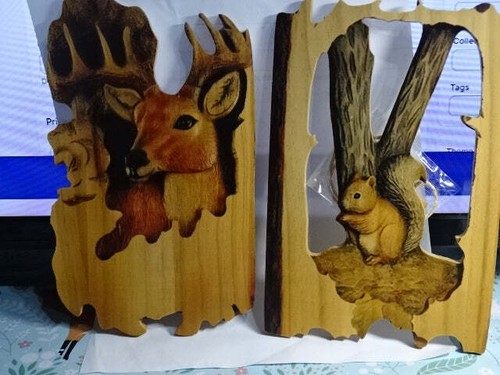 Cut and printed natural wood - natural,