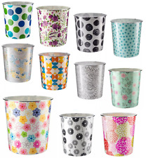 7.7L Waste Paper Dust Bin Rubbish Round Plastic Floral Office Bathroom Kitchen
