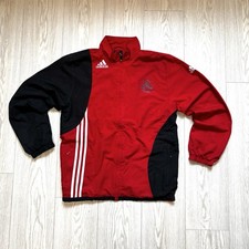 Adidas Three-Stripe Full-Zip Track Jacket- Red/Black- Size M