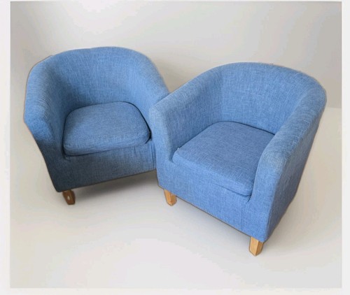 Armchairs blue cotton - armchairs, blue,