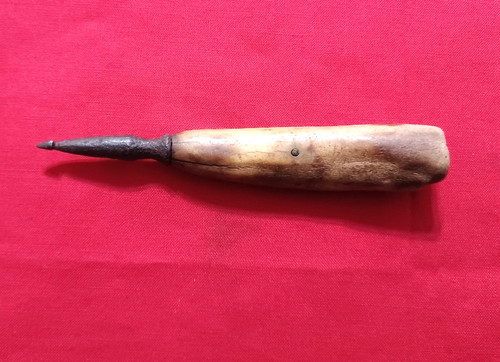 Antique rug crochet hook with - rug,
