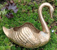 Vintage Brass Swan Flower