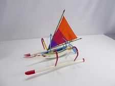 Balinese Wooden Sailboat Hand Made Carved Painted