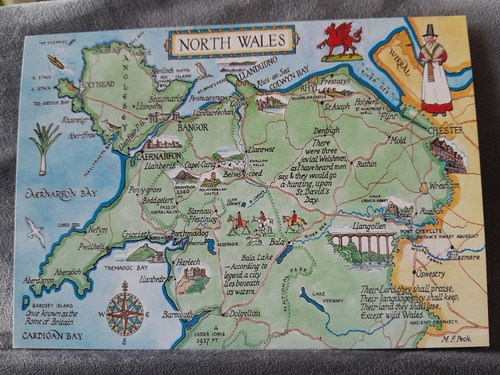 North wales map card 36128 - north,