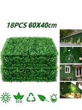 18 PCS Plant Artificial Mat Greenery Wall Hedge Grass Fence Foliage Panel Decor