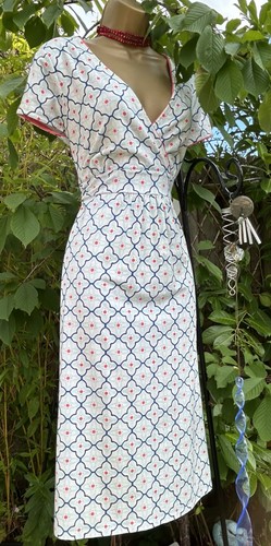 Boden dress white geometric - boden,
