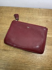 Anya Hindmarch Bespoke Loose Pocket Capra Leather in Claret coin purse/ pouch