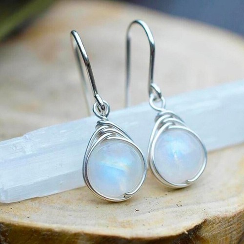 925 silver moonstone earrings - 925,
