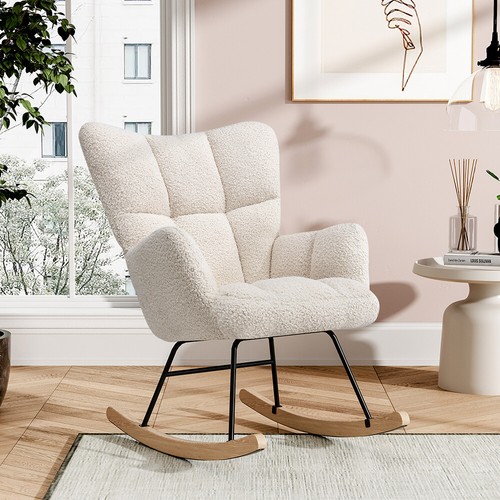 Modern teddy fabric rocking - modern,