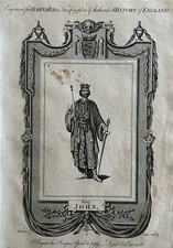 1783 King John Of England Original Antique Print