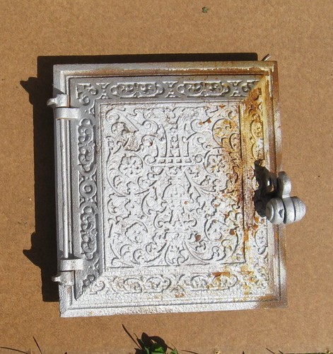Antique cast iron door - , with