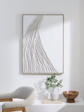 John Lewis 'Gathers' Hand Painted 3D Canvas 140x100cm Natural {Dented/Cracked}