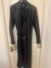 Zara Black Faux Leather Coat