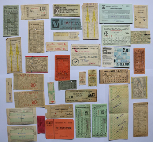 Tram tickets 1960 - tickets,, europe