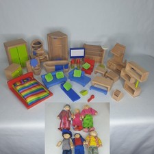 Wooden Dolls House Furniture & Dolls Children's Toy 