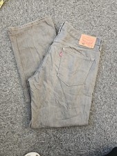 Mens Great Condition Loose Straight Levi’s Grey 569 Jeans W34 L32