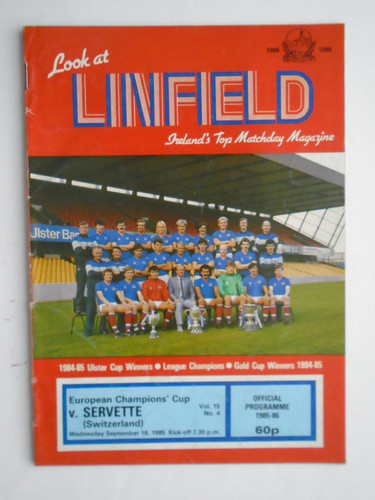 Linfield servette 1985 86 - linfield, 1985/86