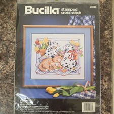 Bucilla USA Vintage 1992 Stamped Cross Stitch Kit #40638  "Chums" 14" x 12"