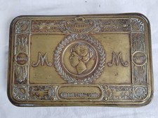 Imperium Britannicum Brass Box Christmas 1914 Decorative Tin Rare - K04