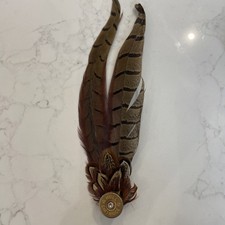 Pheasant Feather Brooch Hat Pin, Races, Country
