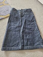 Topshop Moto Jeanswear Midi Skirt. Dark Blue. Size 6.