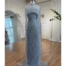 Beaded baby blue evening /occassion dress size 8 ( brand new)