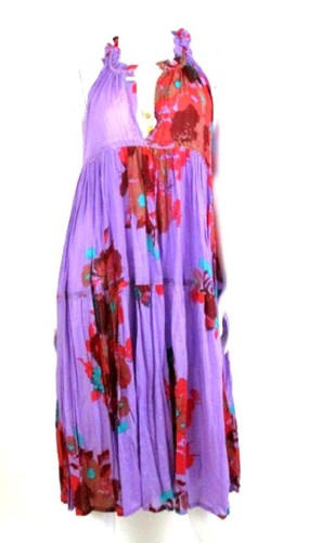 Yvonne purple floral print - s,